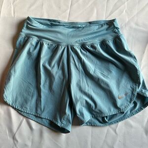 Nike Women's Dri fit Running Shorts S Light Blue with zip pocket
